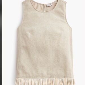 J. Crew Beige Sleeveless Fringe Top